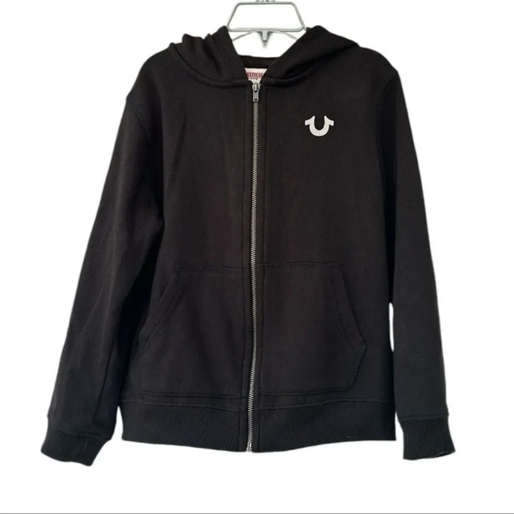 True Religion Horseshoe Zip Hoodie Black Size 6